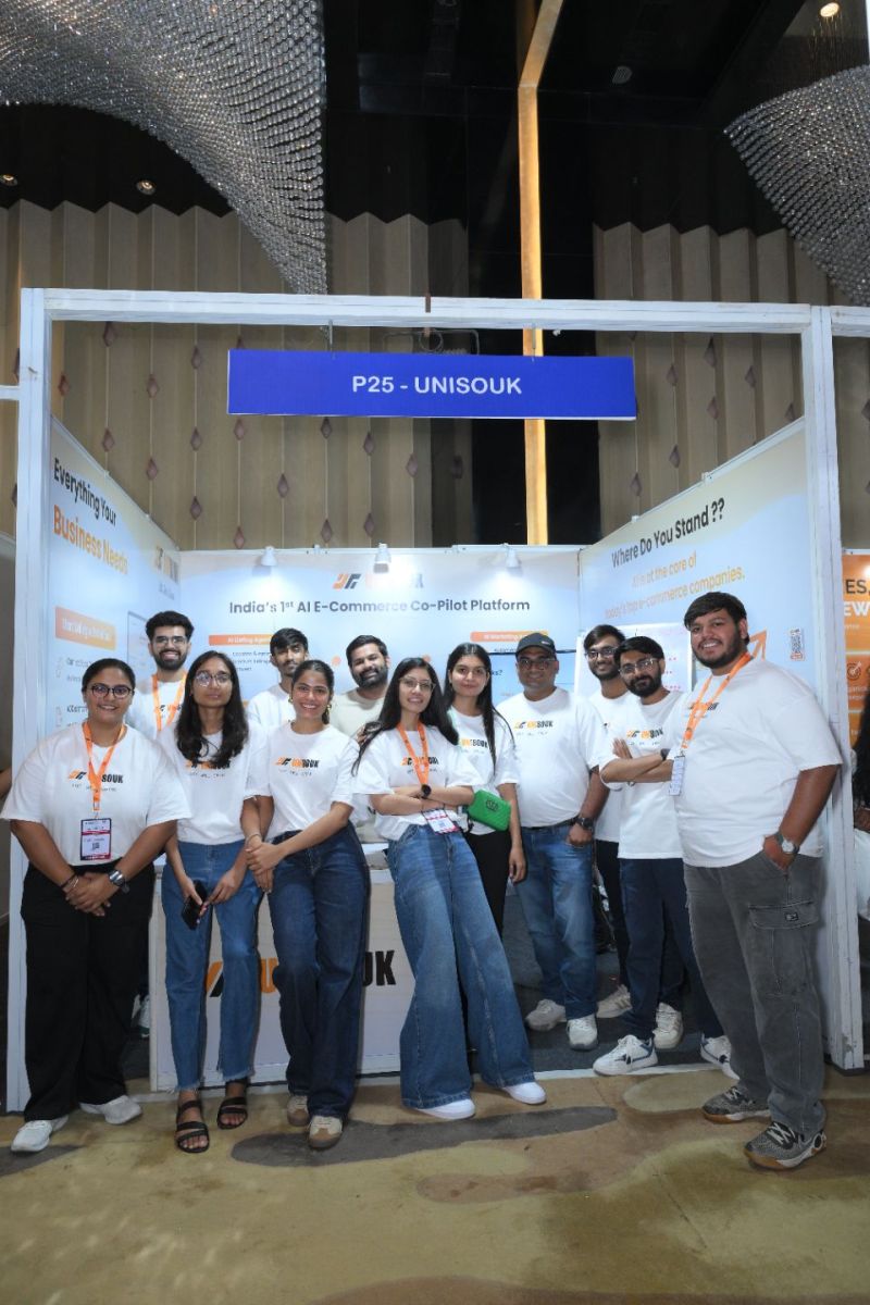 The UniSouk team at the company exhibition booth